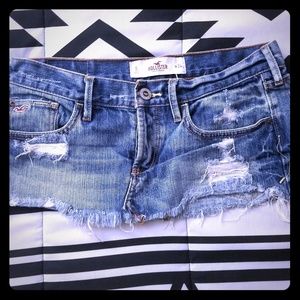 Distressed blue Jean skirt